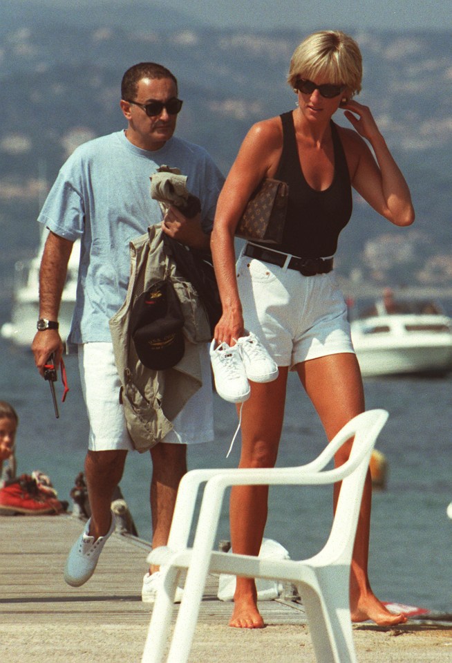 Dodi pictured with Princess Diana in St Tropez in July 1997