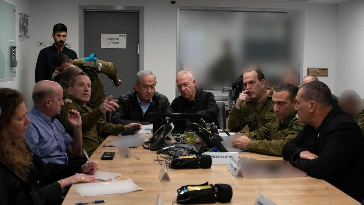 Israeli DM Gallant and military echelon in the Kirya HQ in Tel Aviv during the strike