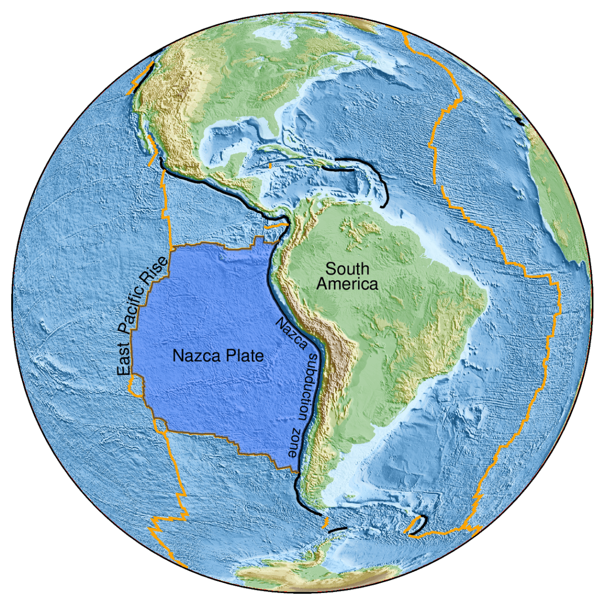 A map of the East Pacific Rise region where the discovery of an ancient seafloor was made. 