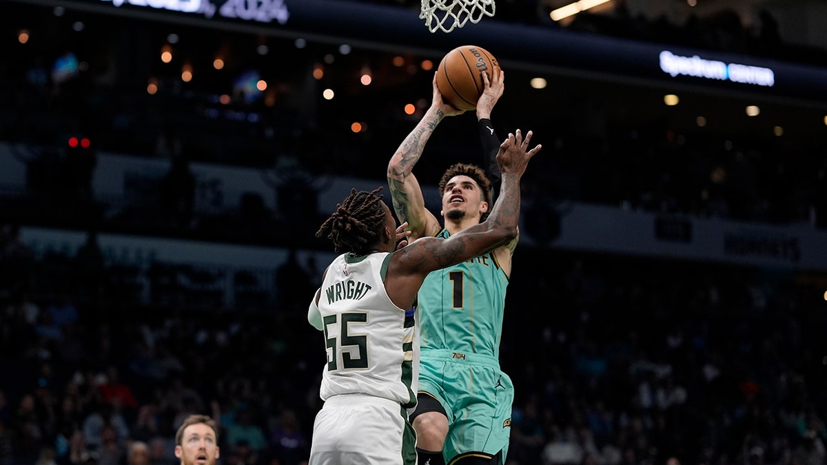 LaMelo Ball shoots