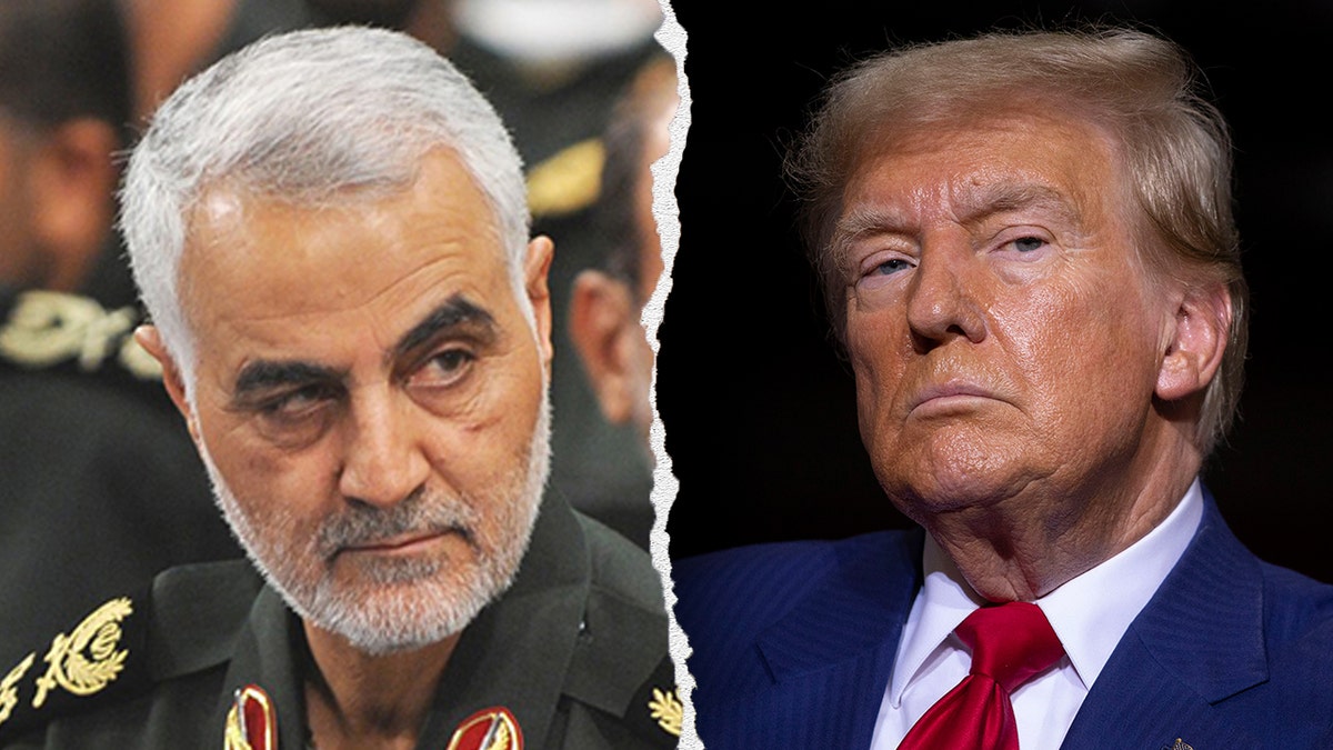 Iranian General Qasem Soleimani, left, Former President Donald Trump, right