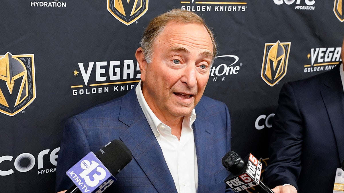 Gary Bettman talks with media