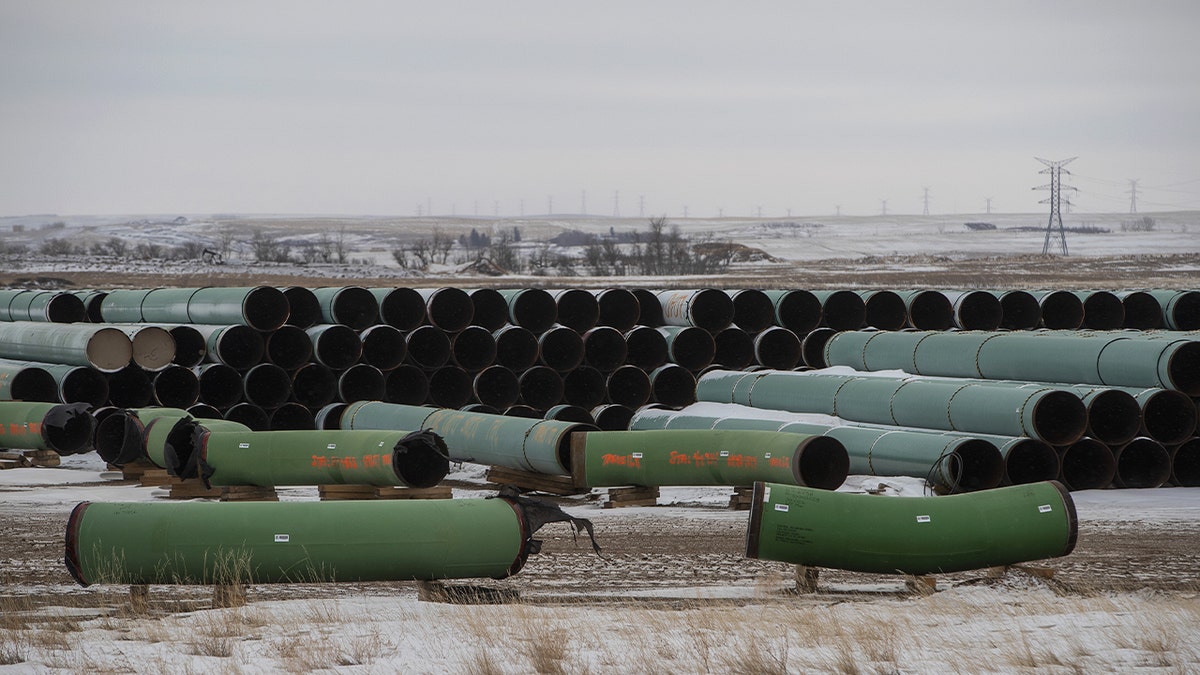 Pipes laid out on the ground